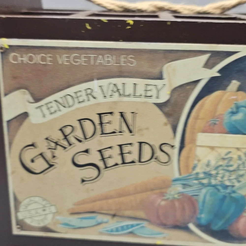 Vintage Wooden Seed Box Caddy Cottagecore Grandmacore M Tender Valley Garden Tin
